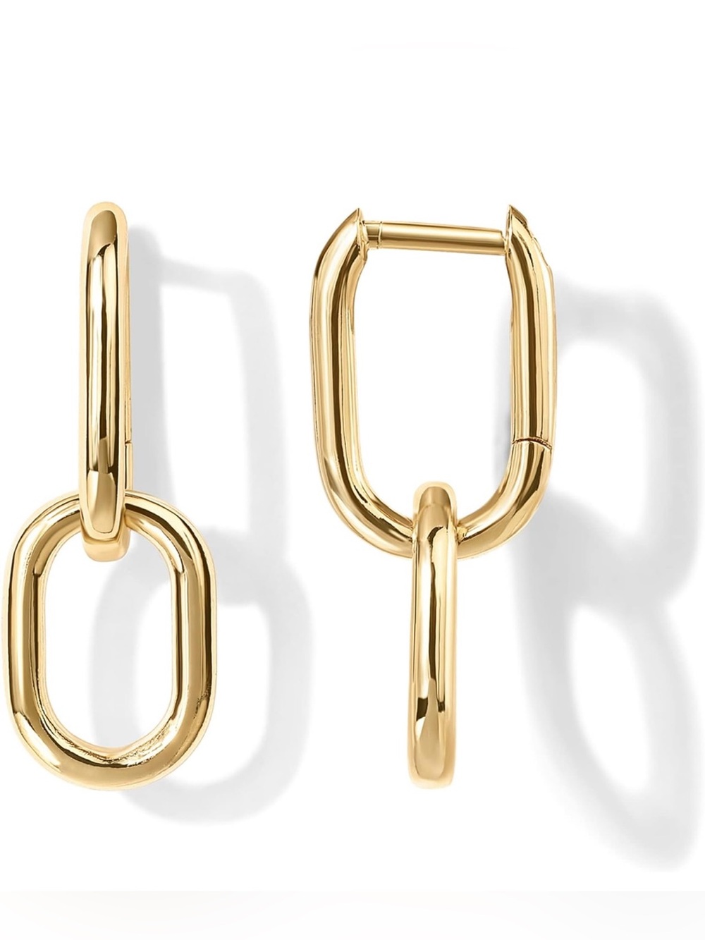 14K Gold Plated Convertible Paperclip Earrings for Women